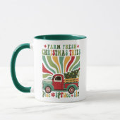 Boho Christmas Farm Fresh Trees Truck Tasse (Links)