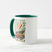 Boho Christmas Farm Fresh Trees Truck Tasse (Vorderseite Links)