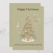 Boho Christmas Flat Holiday Card Feiertagskarte (Vorne/Hinten)