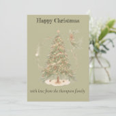 Boho Christmas Flat Holiday Card Feiertagskarte (Stehend Vorderseite)