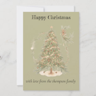 Boho Christmas Flat Holiday Card Feiertagskarte