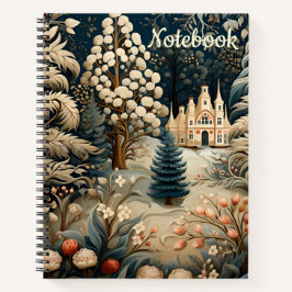 Boho Christmas Forest, New Hütte Core Notebook Notizblock