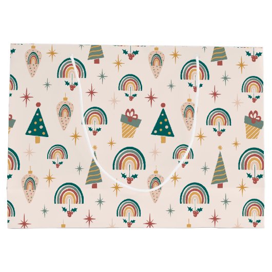 Boho Christmas Geschenktasche Große Geschenktüte (Rückseite)