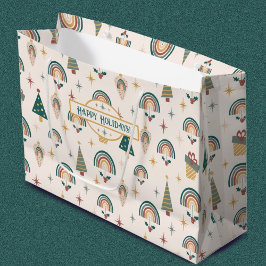 Boho Christmas Geschenktasche Große Geschenktüte