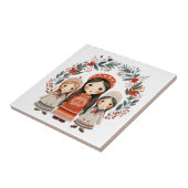 Boho Christmas Girls Skandinavier Folklore Art Fliese (Seite)