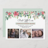 Boho Christmas Greenery Bestes Geschenk je Geburt Ankündigung (Vorne/Hinten)