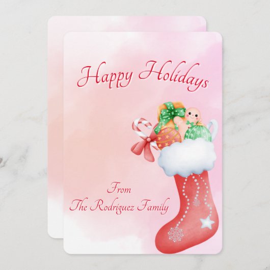 BOHO CHRISTMAS GREETING CARD SAVE THE DATE (Vorne/Hinten)