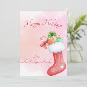 BOHO CHRISTMAS GREETING CARD SAVE THE DATE (Stehend Vorderseite)