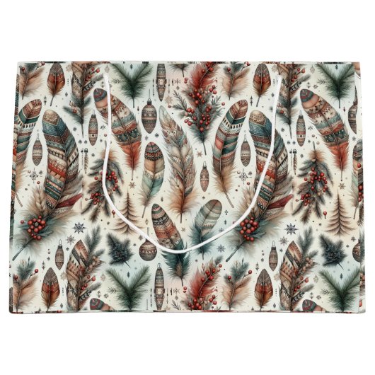 Boho Christmas Große Geschenktüte (Vorderseite)