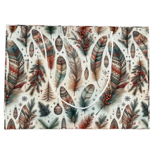 Boho Christmas Große Geschenktüte (Rückseite)