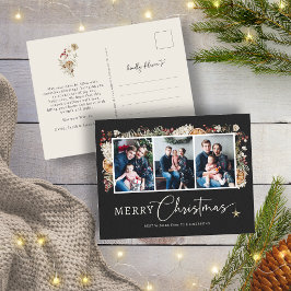 Boho Christmas Holiday Postcard Postkarte