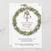 Boho Christmas Holoden Kranz Taufe Einladung (Vorne/Hinten)