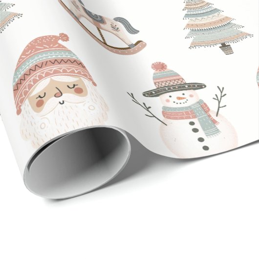 Boho Christmas Joy Holiday Geschenkpapier (Rolleneckpunkt)