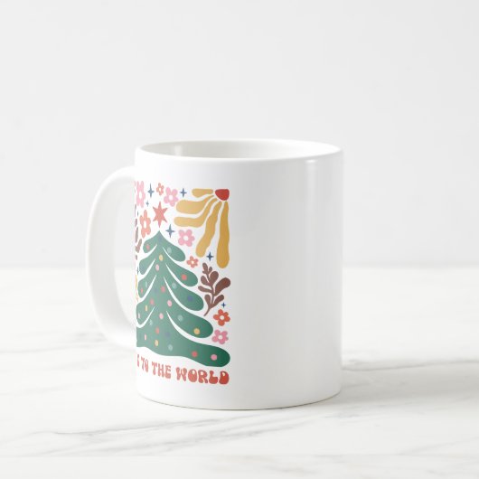 Boho Christmas Joy to The World Kaffeetasse (Vorderseite Links)