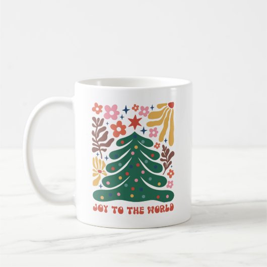 Boho Christmas Joy to The World Kaffeetasse (Links)
