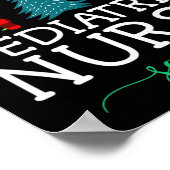 Boho Christmas Leopard Rainbow Pediatric Nurse Squ Poster (Ecke)