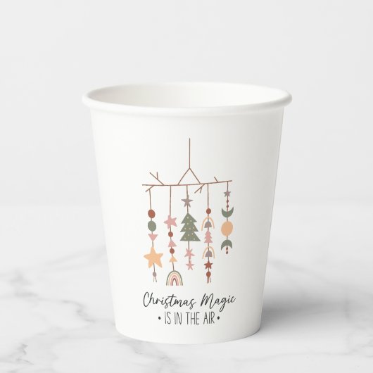 Boho Christmas Magic Festivals Holiday Pappbecher (Rückseite)