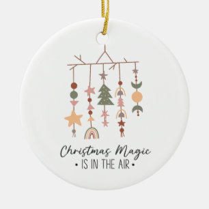 Boho Christmas Magic Festive Holiday Foto Keramik Ornament