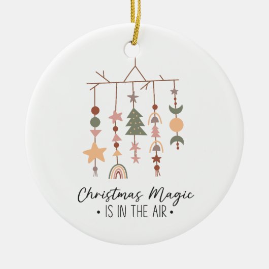 Boho Christmas Magic Festive Holiday Photo Keramik Ornament (Vorne)