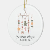 Boho Christmas Magic Festive Holiday Photo Keramik Ornament (Links)