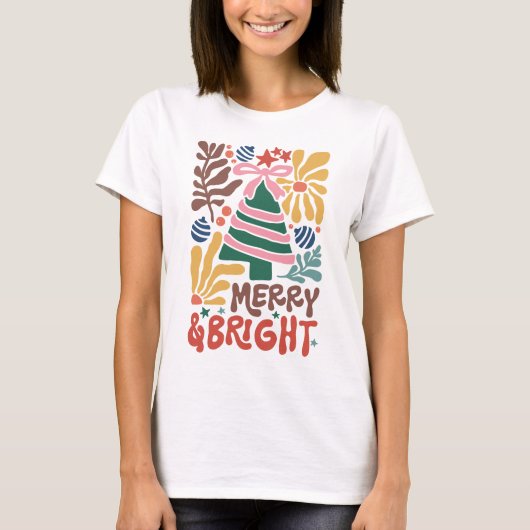 Boho Christmas Merry and Bright women T - Shirt (Vorderseite)