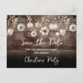 Boho Christmas Party Save the Date Postcard Postkarte (Vorderseite)