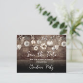 Boho Christmas Party Save the Date Postcard Postkarte (Stehend Vorderseite)