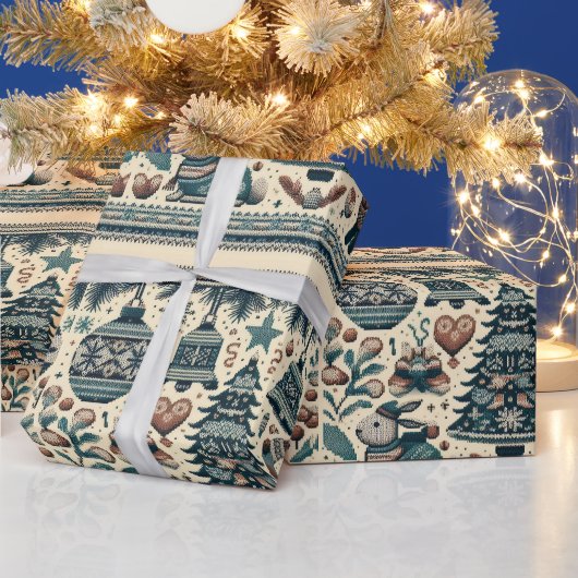 Boho Christmas Pattern Geschenkpapier (Feiertage)