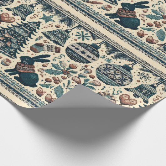 Boho Christmas Pattern Geschenkpapier (Ecke)