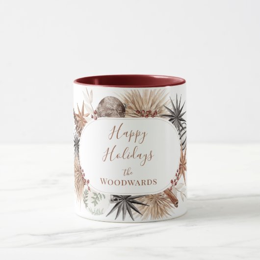 Boho Christmas Personalisiert Tasse (Zentrum)