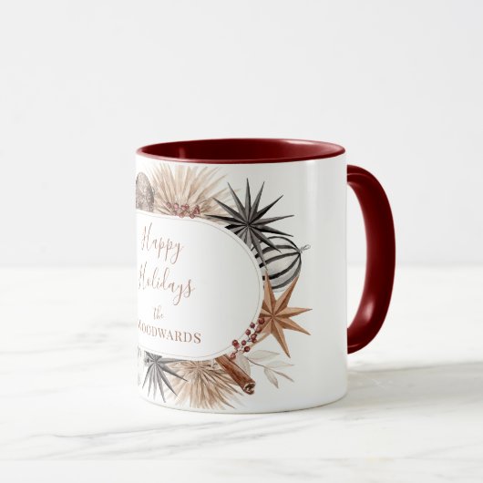 Boho Christmas Personalisiert Tasse (VorderseiteRechts)