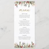 Boho Christmas Pine Tree Lights Elegante Hochzeit Menükarte (Vorderseite)