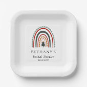 Boho Christmas Rainbow Brautparty Pappteller (Vorderseite)
