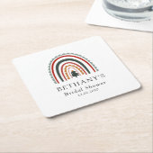 Boho Christmas Rainbow Brautparty Rechteckiger Pappuntersetzer (angewinkelt)