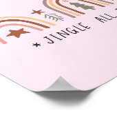 Boho Christmas Rainbow Mutes Töne Jingle Pink Poster (Ecke)