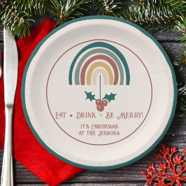 Boho Christmas Rainbow Pappteller