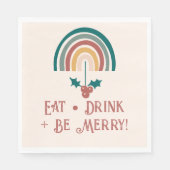 Boho Christmas Rainbow Serviette (Vorderseite)