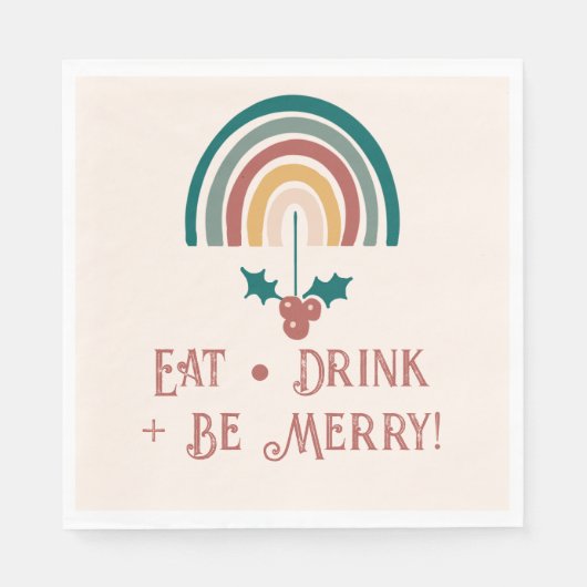 Boho Christmas Rainbow Serviette (Vorderseite)