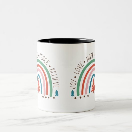 Boho Christmas Rainbow Tasse | Joy Liebe Hope Peac (Mittel)