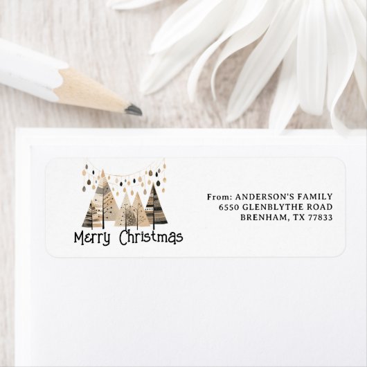 Boho Christmas Return Address Label (Insitu)