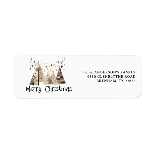 Boho Christmas Return Address Label (Vorne)