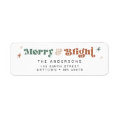 Boho Christmas Return Address Label Holiday Retro (Vorne)