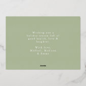 Boho Christmas Sleigh Foto Folien Feiertagskarte (Rückseite)