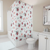 Boho Christmas Style Floral Candy Canes Duschvorhang (Beispiel)