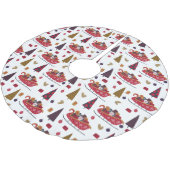 Boho Christmas Tree Holiday Sleigh Muster Polyester Weihnachtsbaumdecke (Schrägansicht)