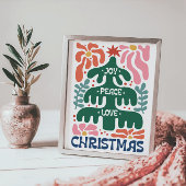 Boho Christmas Tree Joy Peace Liebe Colorful Poster