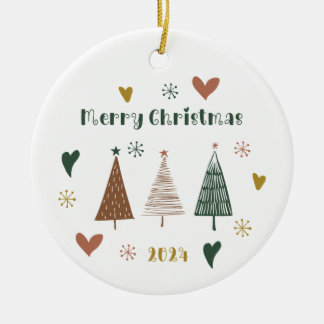 Boho Christmas Tree Keramik Ornament