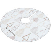 Boho Christmas Tree Muster Dusty Pink Holiday Polyester Weihnachtsbaumdecke (Schrägansicht)