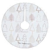 Boho Christmas Tree Muster Dusty Pink Holiday Polyester Weihnachtsbaumdecke (Vorderseite)