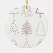 Boho Christmas Trees Dusty Pink Holiday Foto Keramik Ornament (Vorne)